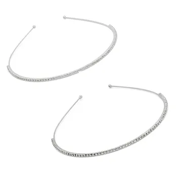 

12pcs Simple Single Row Crystal Hoop Crystal Headband for Girls