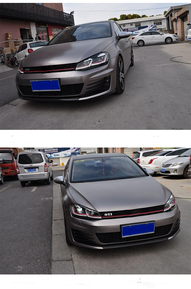 D-YL чехол для автомобиля для VW Golf7 Golf 7 фары для гольфа 7 MK7- светодиодный фонарь DRL Объектив Двойной Луч биксенон