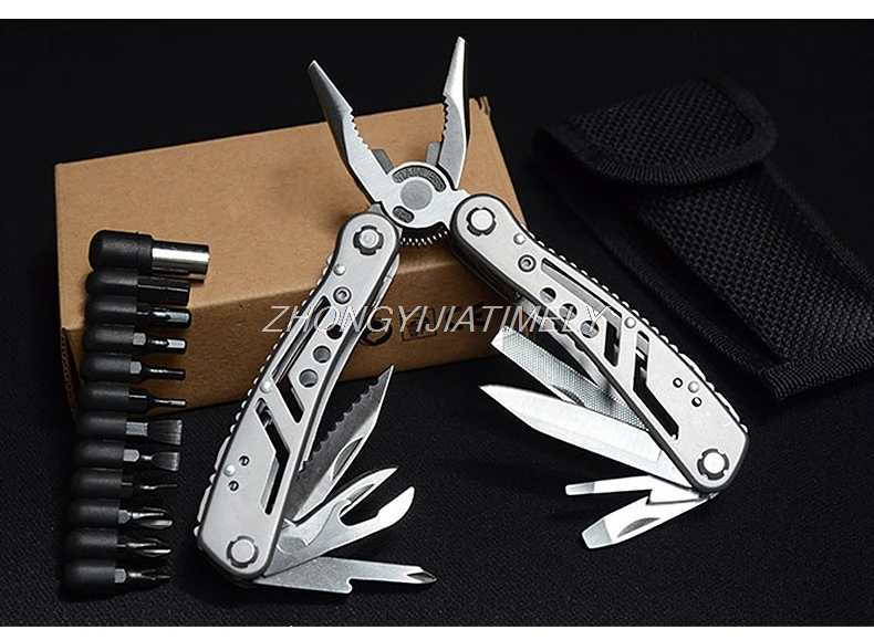 Multifunctional folding pliers, multi purpose knife, screwdriver