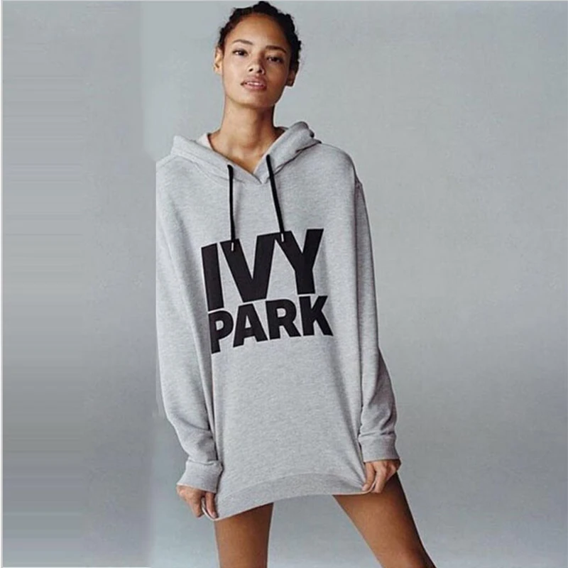 IVY PARK женские толстовки с принтом толстовки с длинными рукавами с капюшоном в Корейском стиле Большие размеры осенние свободные пуловеры женские