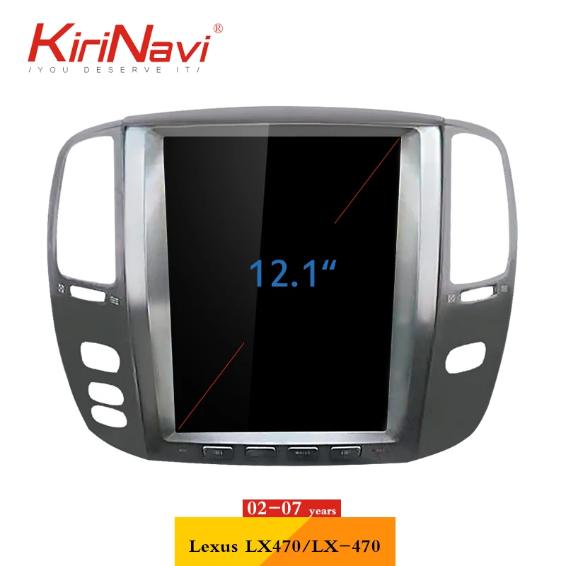 Best KiriNavi Vertical Screen Tesla Style Android 12.1inch Car Radio For Lexus LX470 GPS Navigation Player 2 din 1