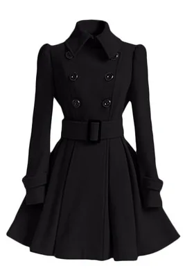 Новая мода, зимнее шерстяное пальто для женщин, юбка типа А-силуэта, шерстяная Женская куртка Inverno Casaco Feminino WC105 - Цвет: black