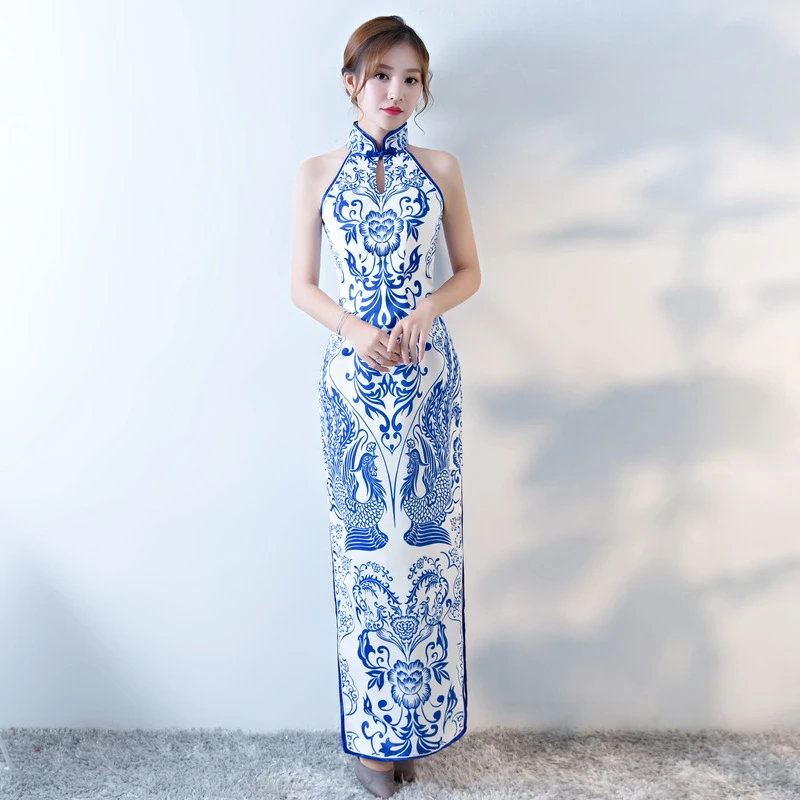 traditional dresses blue and white