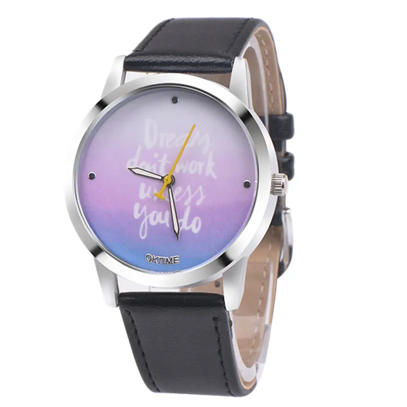 

Dhl free,100pcs/lot, ,Brand OKTIME Fashion Dream didn't work unless you do Watch Women Dress Stylish Clock Casual Quartz Watches