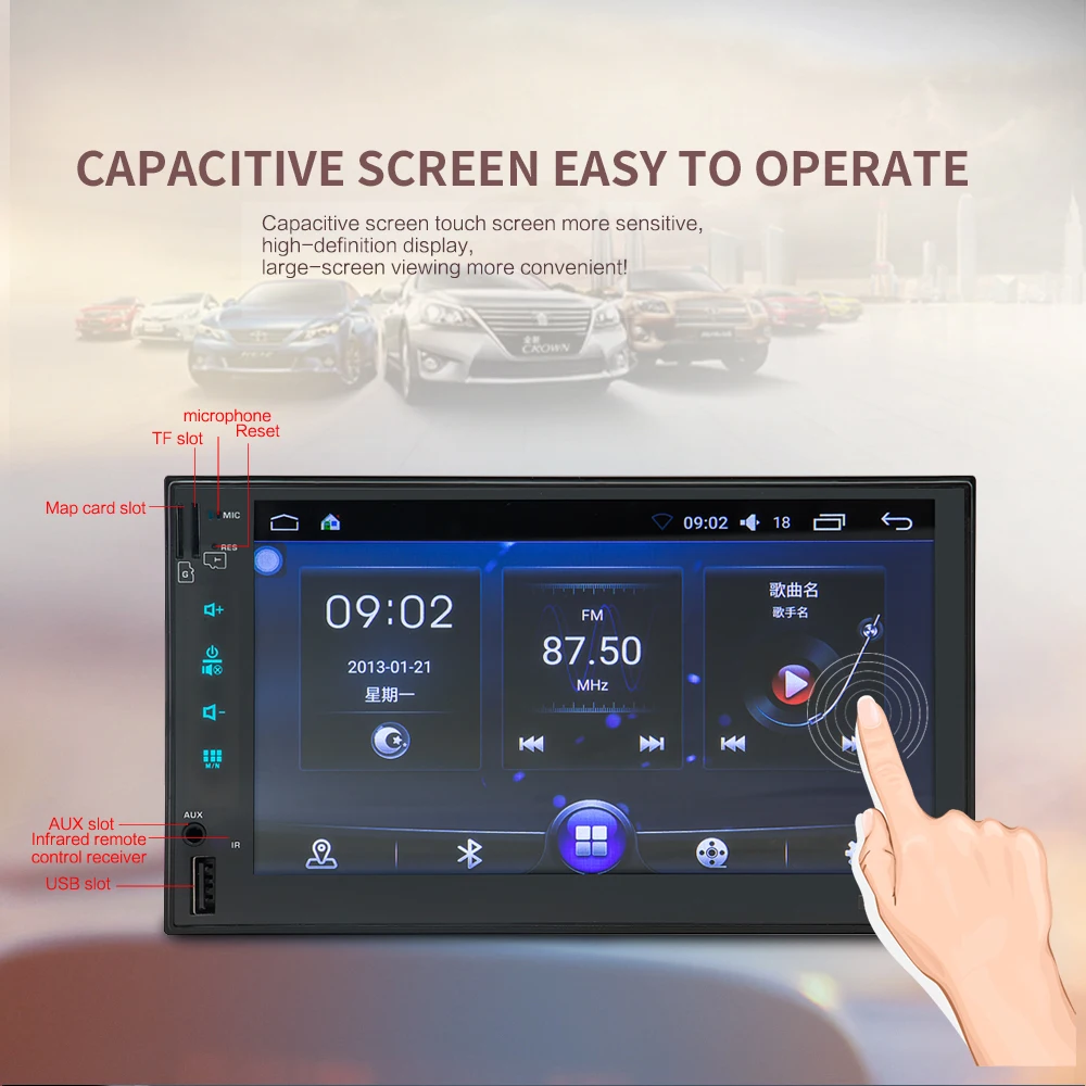 Sale LTBFM touch screen car multimedia player radio android 2 din gps Navigation bluetooth autoradio wifi BT DAB FM USB mirror link 5