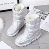 2022 New Winter fashion women boots mixed natural wool female warm boots waterproof thick fur full size silver lady snow boots ► Photo 3/6