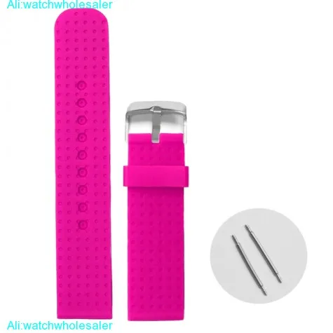 22mm Magenta Color Silicone Jelly Rubber Ladies Watch Band Straps WB1053G22JB