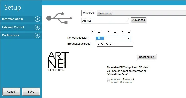 ArtNet к интерфейсу DMX; Вход протокола Art-Net; выход сигналов DMX(всего 512 каналов