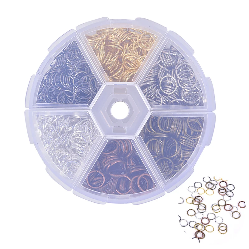 1Box Mixed Size Split Jump Ring Open Connector 4/5/6/7/8/10mm Jewelry Finding DIY Components