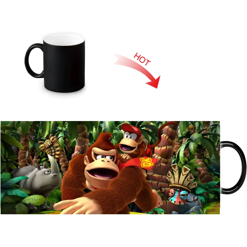 

Custom Photo Magic Morphing Mugs Donkey Kong Heat Color Changing Morph Mug 350ml/12oz Coffee water Milk Cup DIY Gift