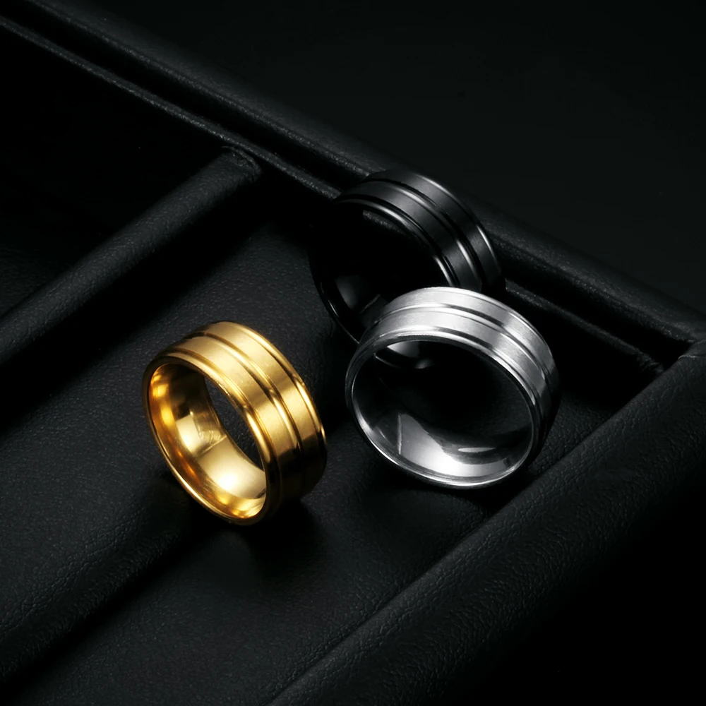Titanium Stainless Steel Rings For Men Women Double Dull Polish Fashion Jewelry Wholesale 6