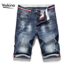 Новые летние список Для мужчин лето эластичный усиленные Шорты Джинсы Бизнес отдыха высокое качество Прямые джинсы мужские трусы