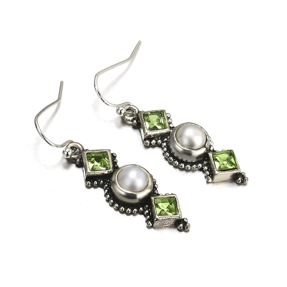 

2019 Imitation pearls Drop Earrings Antique Geometric Pendant Dangle Earrings women Jewelry