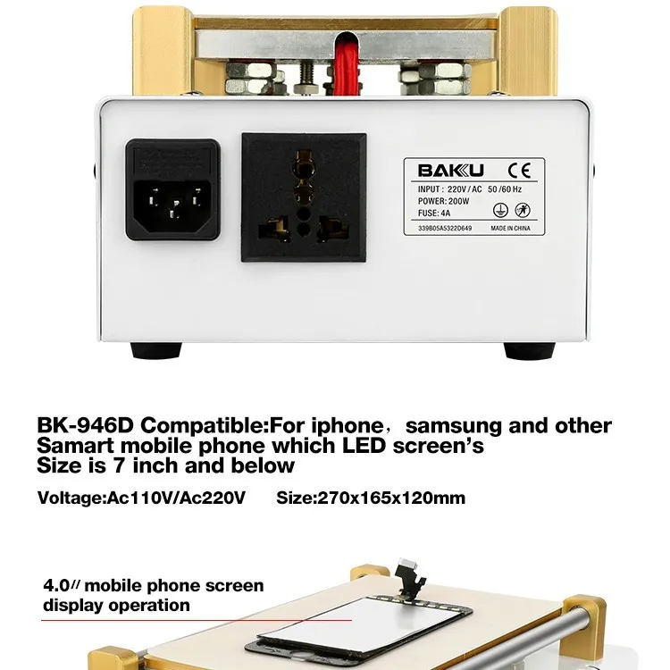 BAKU BK-946D разборка Встроенный вакуумный всасывающий аппарат с микрокомпьютером контроль температуры плиты нагреватель