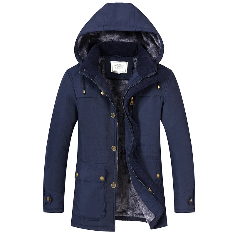  LEFT ROM 2019 fashion male Winter high-grade long Hooded cotton-padded clothes/men's slim Business 