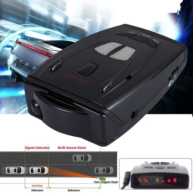 360 Degree Anti Laser Radar Detector STR-535 LED Full band X K NK Ku Ka Laser Strelka Car detector Russian version only