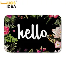 HUGSIDEA цветы Hello приходят в Резиновые Нескользящие коврики входная дверь, Коврики открытый вход Indoor Добро пожаловать домой смешной