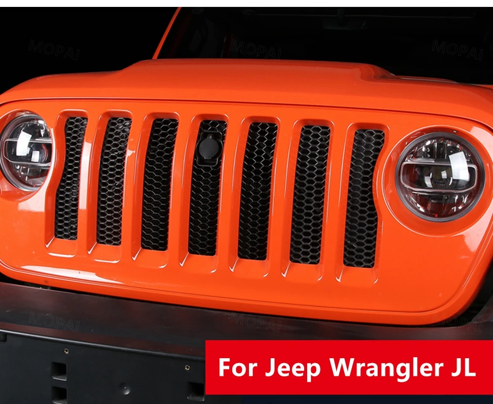 MOPAI Car Grilles Smart Locks Cover for Jeep Wrangler JL Car Hood Latch Catch Lock Kit for Jeep JL Wrangler Car Accessories