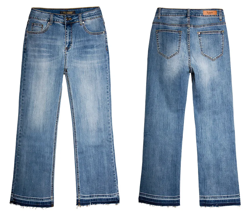 KENNTRICE Высокая талия джинсы Для женщин Push Up расклешенные джинсы Винтаж широкие брюки джинсы женские брюки-бойфренды