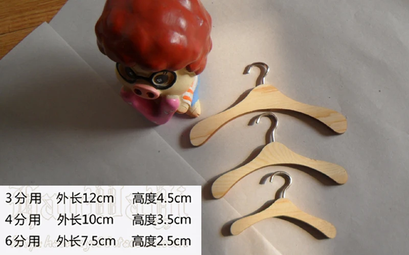 10pieces lot full measurement bjd sd doll wood hangers for BJD doll accessories