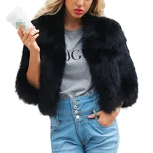 Lapel Faux Fox Fur Short Coat MT0035
