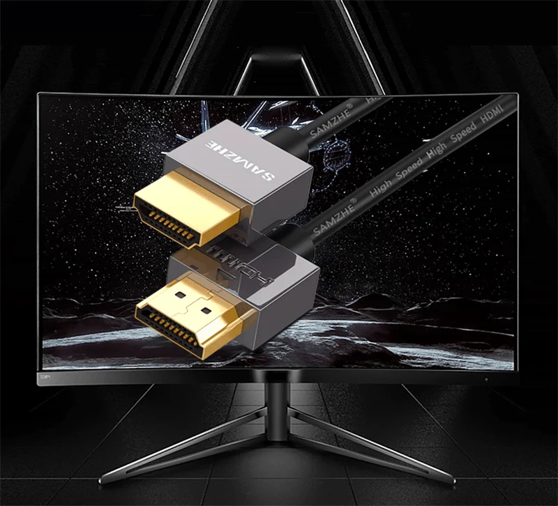 SAMZHE Кабель HDMI-HDMI, 4 К HDMI2.0 кабель тонкий Поддержка 3D Ethernet для HDTV ноутбук PS4 0.5 м 1 м 1.5 м 2 м 3 м 5 м