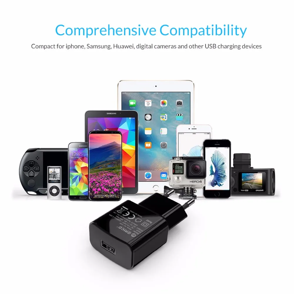  ORICO mi ni USB Wand Ladegerät 5V 1A 2A USB Reise Handy Ladegerät EU Stecker für Samsung Xiao mi mi