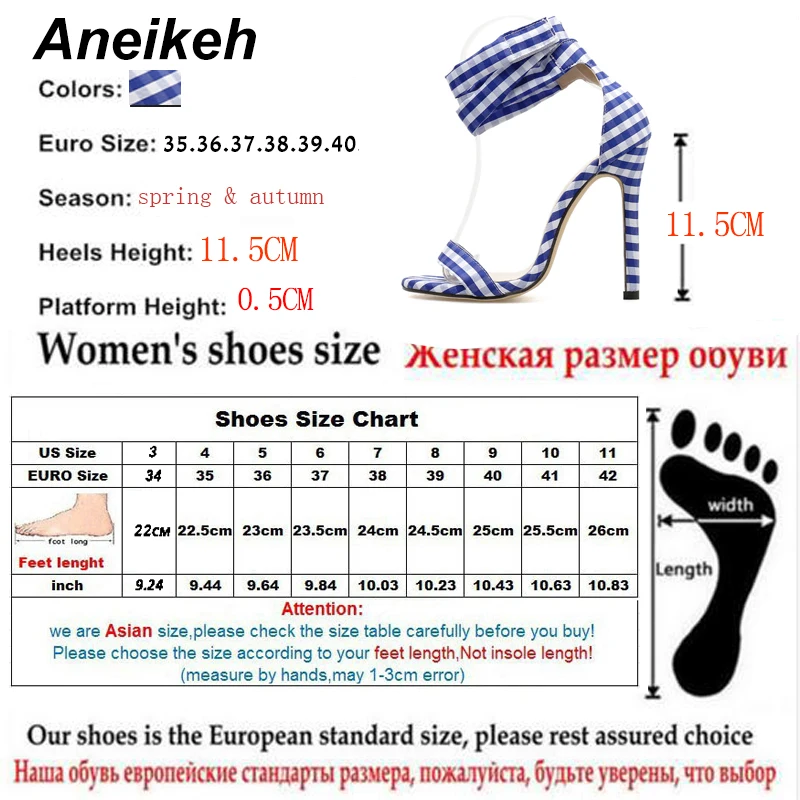 Aneikeh/ г. новые женские босоножки из парусины синие офисные вечерние туфли-лодочки с круглым носком на тонком высоком каблуке размер 35-40