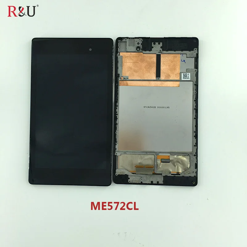 LCD Display Monitor Touch Screen Panel Digitizer Assembly + Frame For ASUS Google Nexus 7 2nd ME572 ME572CL Gen 2013 5pcs lot 100% original new display screen lcd assembly with frame for lg nexus 5 d820 d821 lcd black