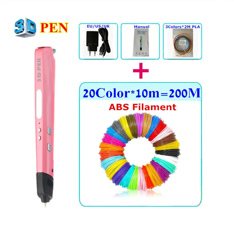

Authentic Magic 3d Printer Pen Drawing 3D Pen With 3Color Filaments 3D Pens For Kids Birthday Present Can Add 3D Pen Filament