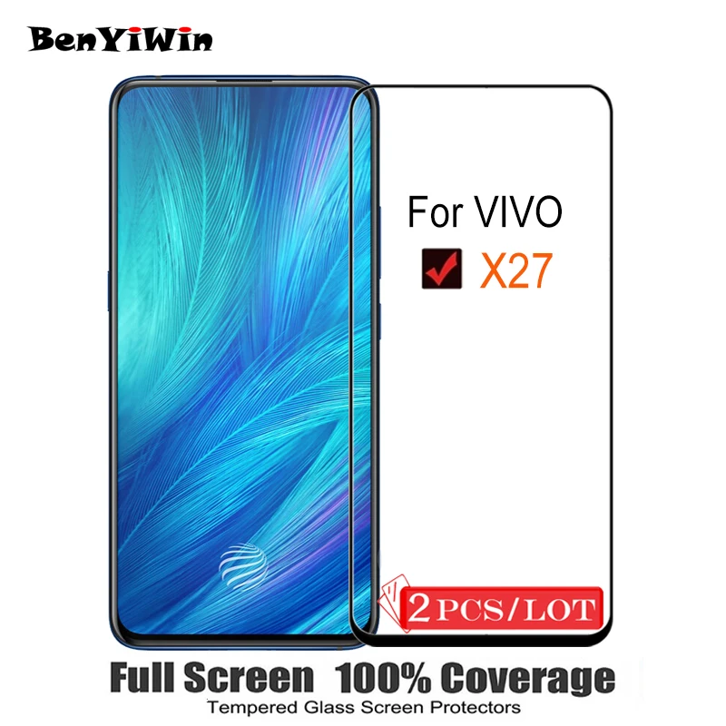 

2PCS 100% Original Full Cover Screen Protector Tempered Glass For VIVO X27 Protective Glass For V1838A V1838T V1829T V1829A Film