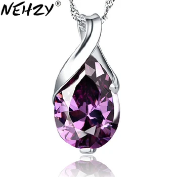 

Tears pendant fashion Silver Purple crystal drop-type female models wild angel cute vintage jewelry super flash jewelry