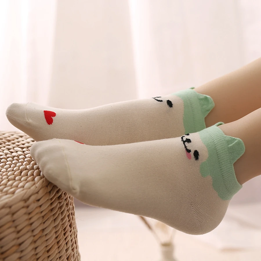 Bamboo Water Shang Для женщин коттоновые носки милые носочки тапочки для Для женщин Симпатичные носки-следки женский Носки 5 пар/лот LQ-44
