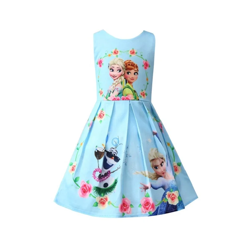 

Girls Summer Elsa Dress Princess Dress Girls Costumes Anna Dress For Children Girl Floral Snow Elsa Costume kids Fahion 2018