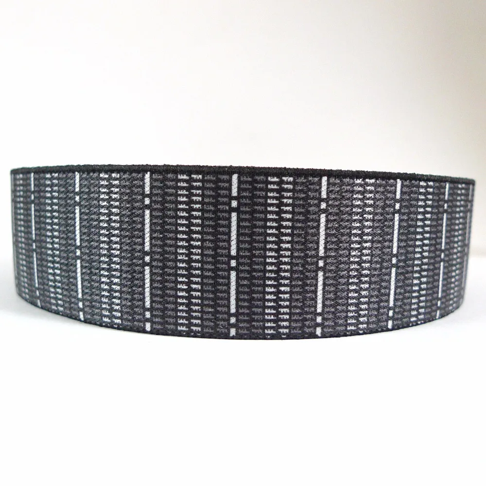 

12 Meters 1.4" 35mm Wide Black Grey Stripes Pattern Sublimation Printing Braces Elastic Webbing Great For Men's Suspender Making