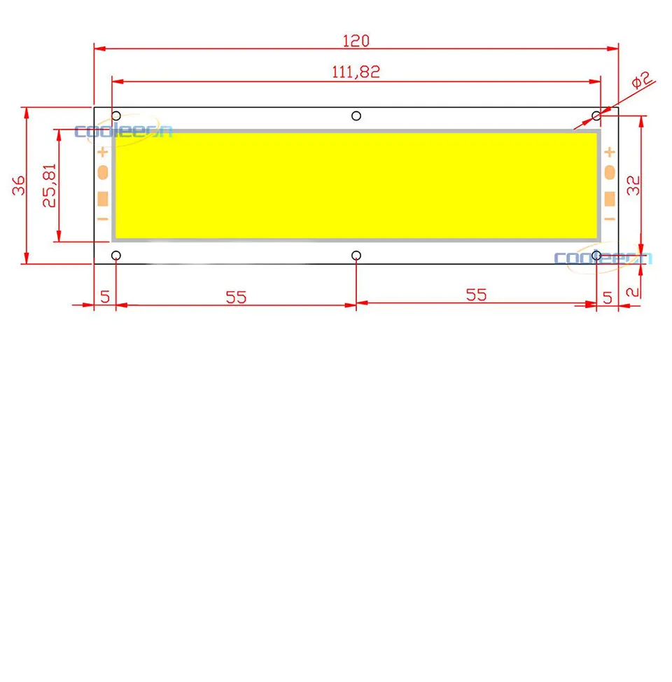 COOLEEON 120*36 мм COB светодиодный светильник постоянного тока 12 В 10 Вт, светодиод красного, синего цвета, теплый натуральный холодный белый Светодиодный светильник для DIY, светильник ing