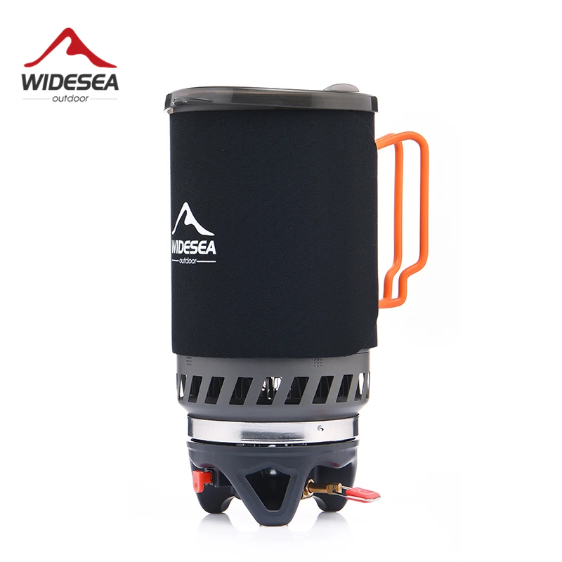 Widesea quemador de Gas estufa de Camping al aire libre de utensilios de cocina 1400 ML Intercambiador de Calor olla cocina sistema turístico de cocina olla equipo - 1