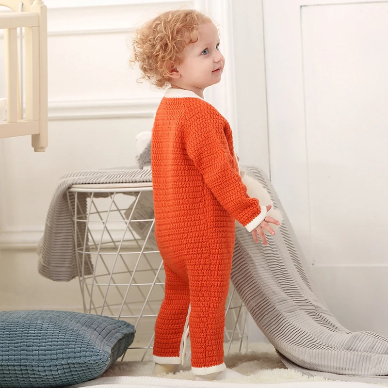 CieiK Baby Clothes Boy Girl Spring Romper+Hat 2 pcslot 2018 Knitted Jumpsuit Newborn Costume Warm Overall Infant Winter Outwear (3)