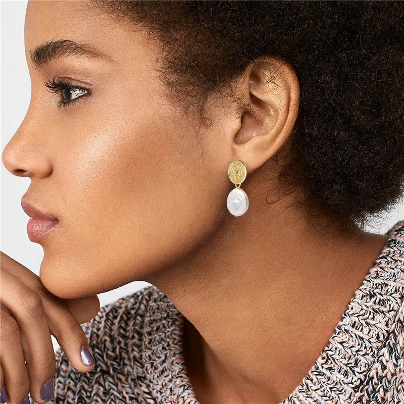 Hot Sale Ladies Pearl Earrings Baroque (7)