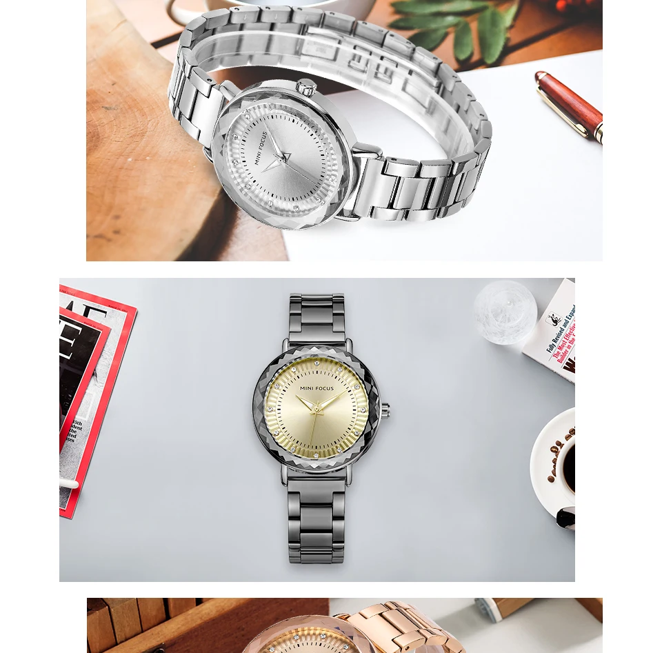 Мини фокус бренд модные повседневные женские часы водонепроницаемые роскошные женские часы розовое золото женские наручные часы Relogio Feminino