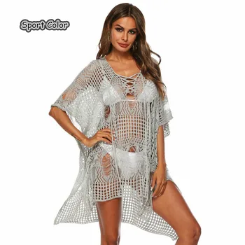 

Summer New Hot Sexy Swimsuit Cover Up Popular Beach Dress Beach Cover Girls Lady Hollow Out Holiday Pareo Sarongs Bikini Tunic