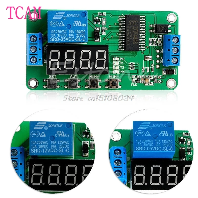 

Multifunction Self-lock Relay DC 5V 12V PLC Cycle Timer Module Delay Time Switch #S018Y# High Quality