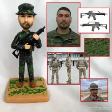 Ooak на заказ Военная фигурка солдата armyman взрослая Кукла mini me Полимерная глина художественная статуя миниатюрная из ваших фотографий сувенир