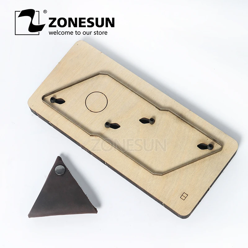 

ZONESUN Customized Triangular Leather Coin Holder Change Purse Minimalist Wallet Cutting Mold Die Cutter Animal Japan Steel