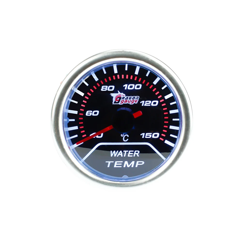 52mm Racing Car Water Temp Gauge Smoke Lens 12V red LED light & Indicator Control Panel Auto