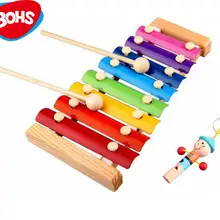 Мелодия ксилофон и свисток ребенка раннего образования деревянные карл орф музыкальных инструментов музыкальные игрушки прицепа 8 весы, 24* 13 см