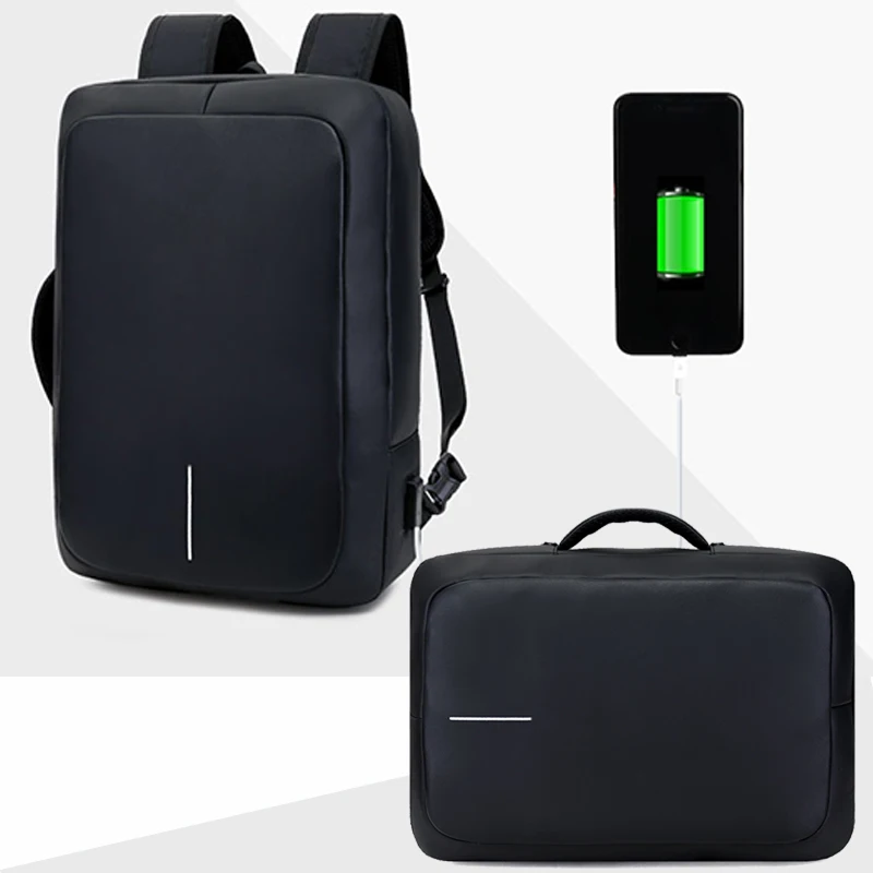 15," Многофункциональный рюкзак для ноутбука, черный деловой мужской рюкзак с защитой от кражи и usb зарядкой, функциональный рюкзак для отдыха и путешествий