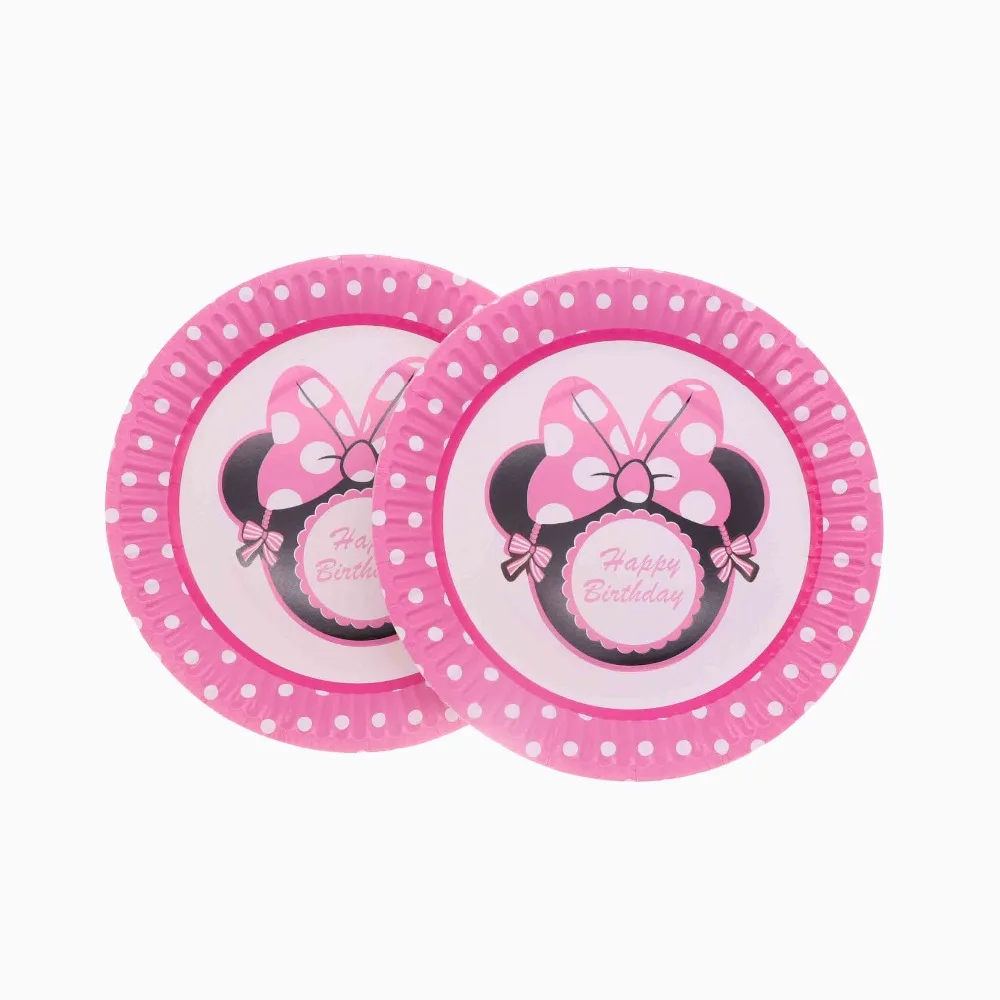 

10pcs/one-time cartoon board Minnie mouse ears pink birthday party decoration children's wedding baby bath supplies