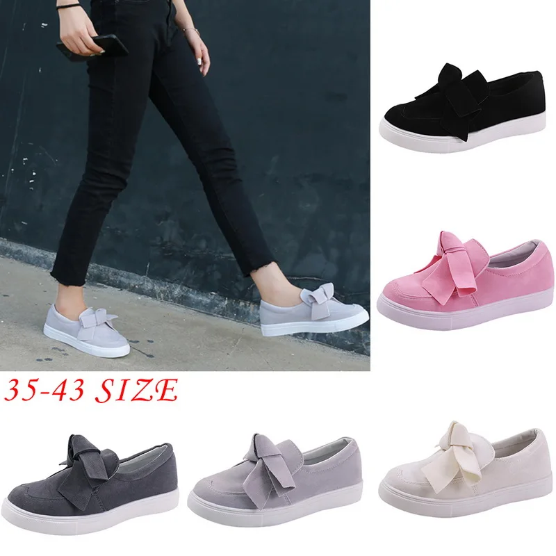 

Oeak Women's Bow Flat Shoes Platform Slip on-Comfortable Closed Toe Sneakers,Lazy Shoes,-legged Shoes