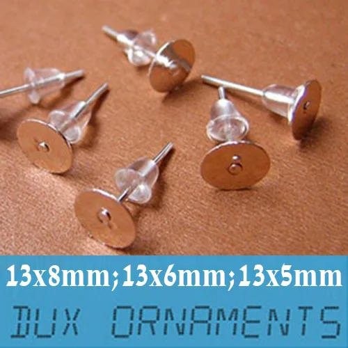 1000 Pieces Nickel Free Surgical Steel Stud Earnuts And 8mm Flat Pads Silver Earring Posts With Back Stoppers In Jewelry Findings 1000 Pieces Nickel Free Surgical Steel Stud Earnuts And 8mm Flat Pads Silver Earring Posts
